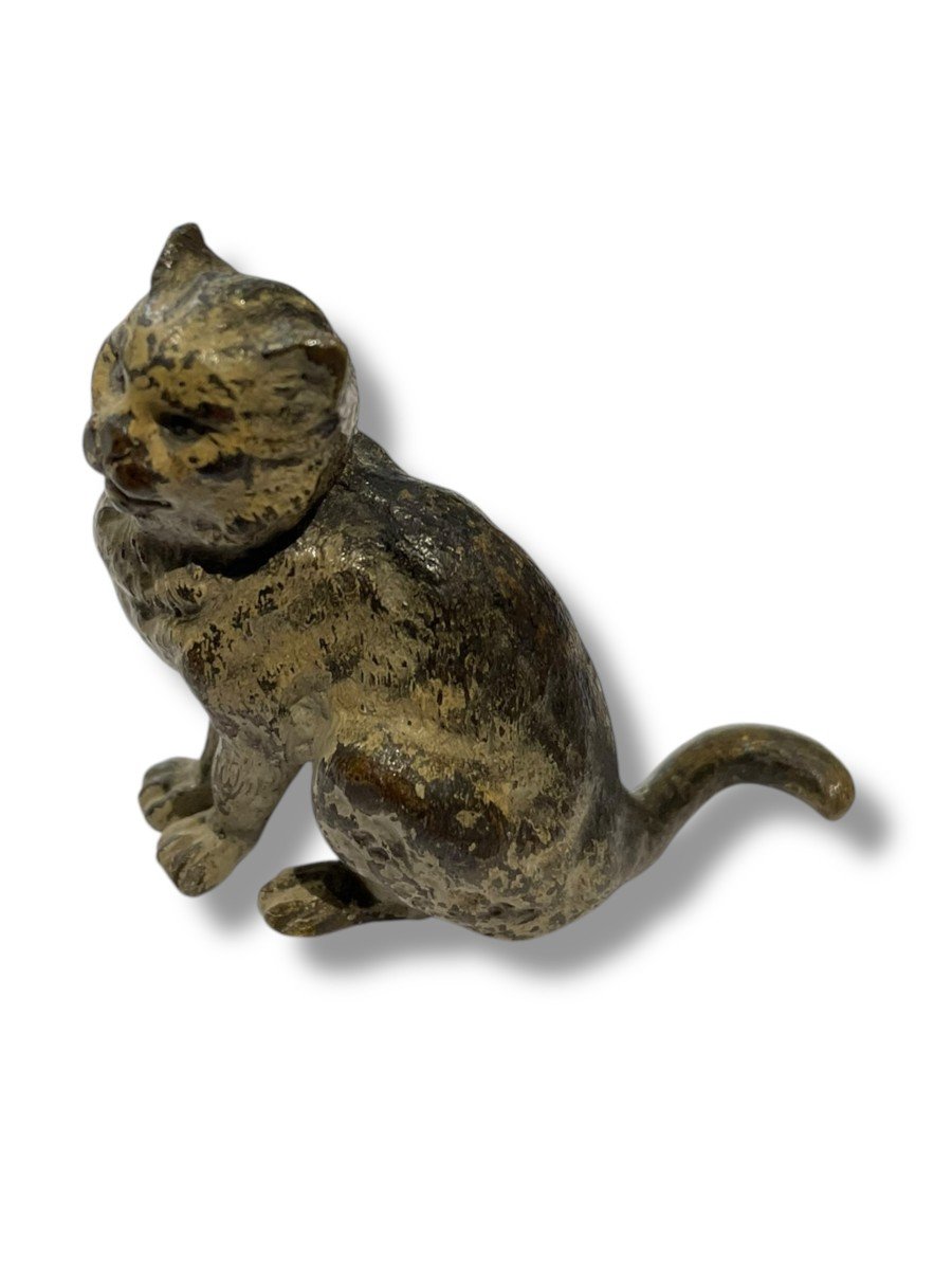 Vienna Bronze Seated Cat-photo-2