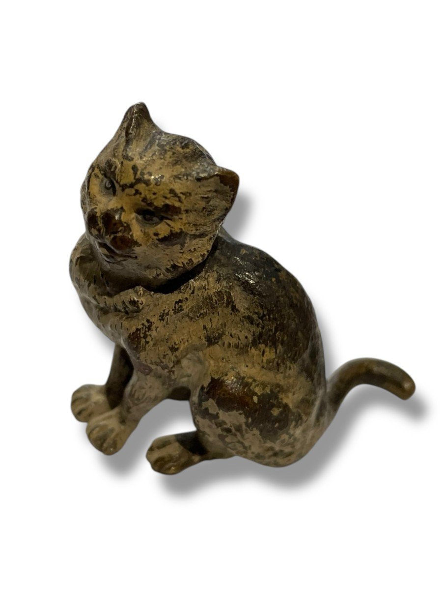 Vienna Bronze Seated Cat-photo-4