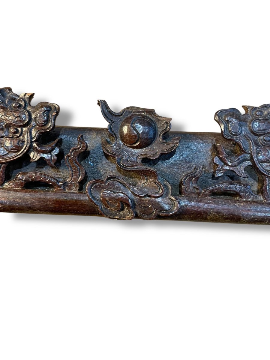 China Indochina Carved Wooden Frame Dragon Decor-photo-1