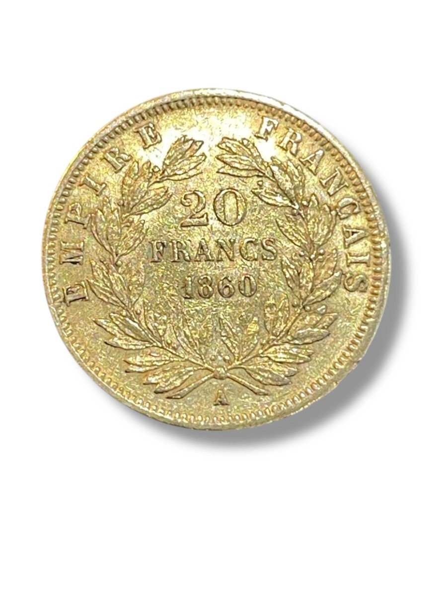 Pièce En Or 20 Francs  Napoléon III 1860-photo-2