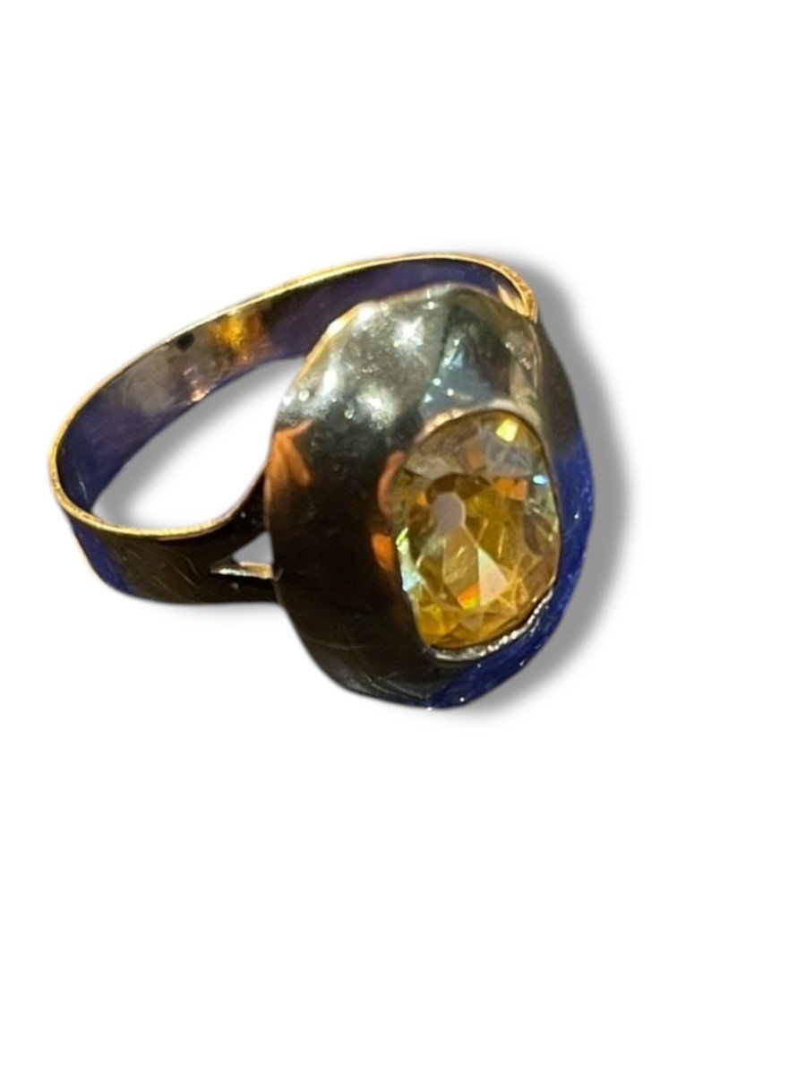 Citrine And 18k Yellow Gold Ring-photo-2