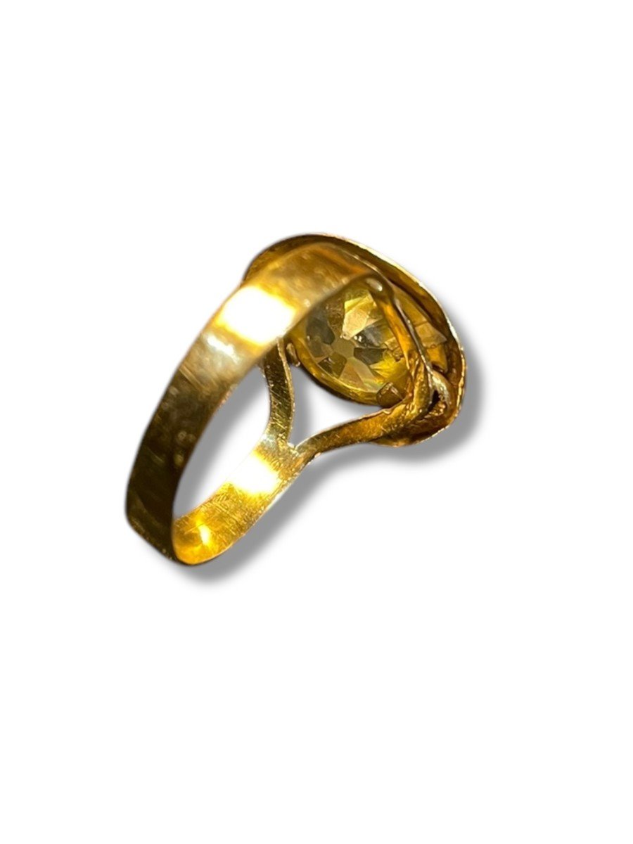 Citrine And 18k Yellow Gold Ring-photo-3