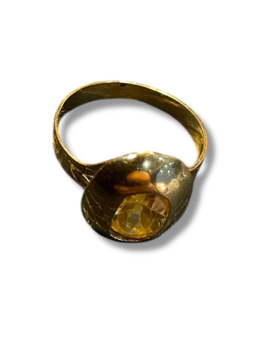 Citrine And 18k Yellow Gold Ring-photo-4