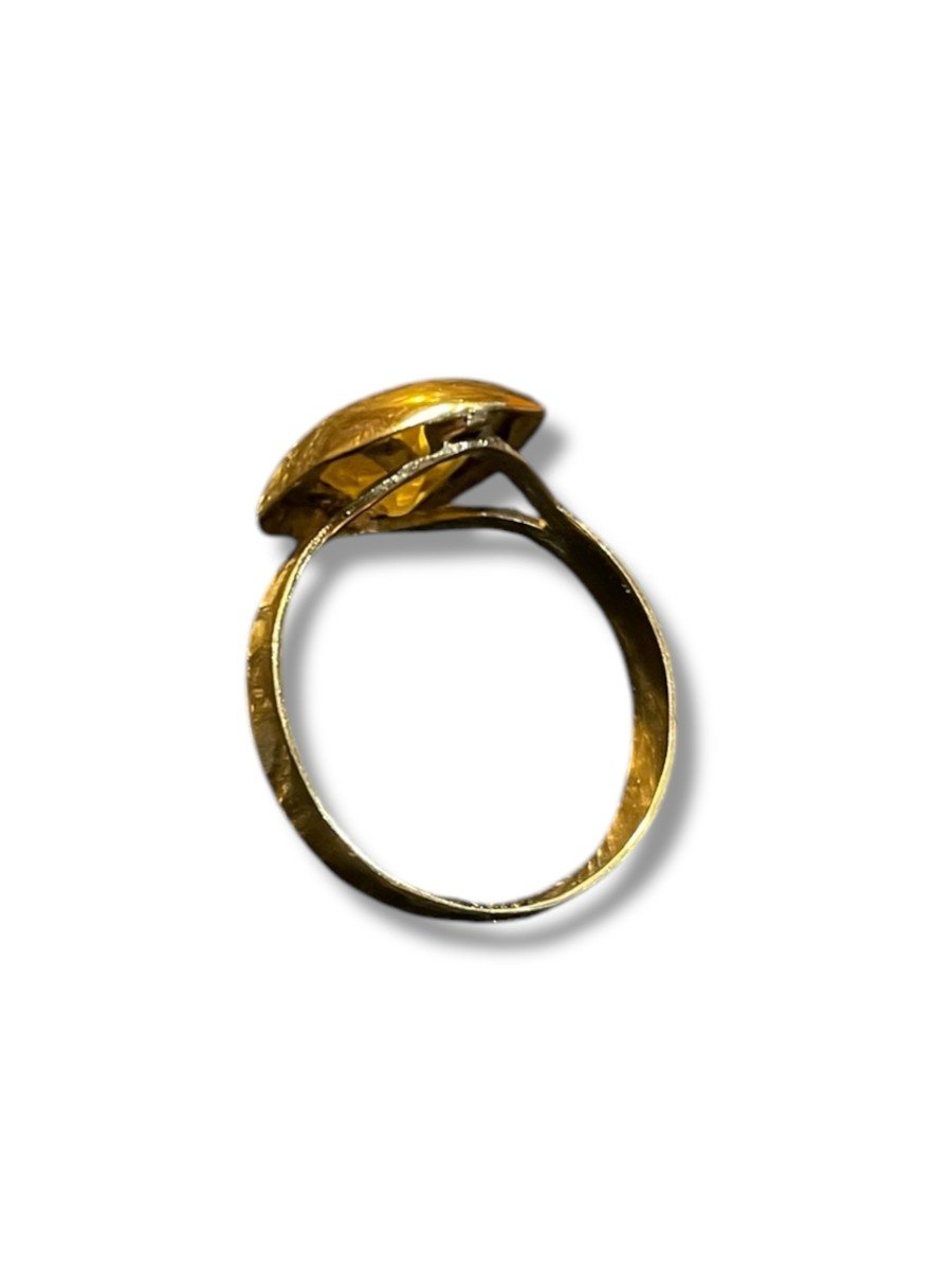 Citrine And 18k Yellow Gold Ring-photo-1