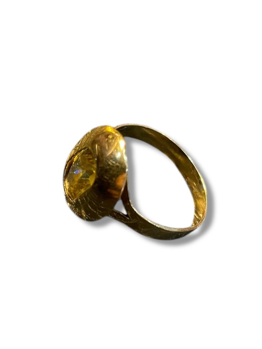 Citrine And 18k Yellow Gold Ring-photo-2