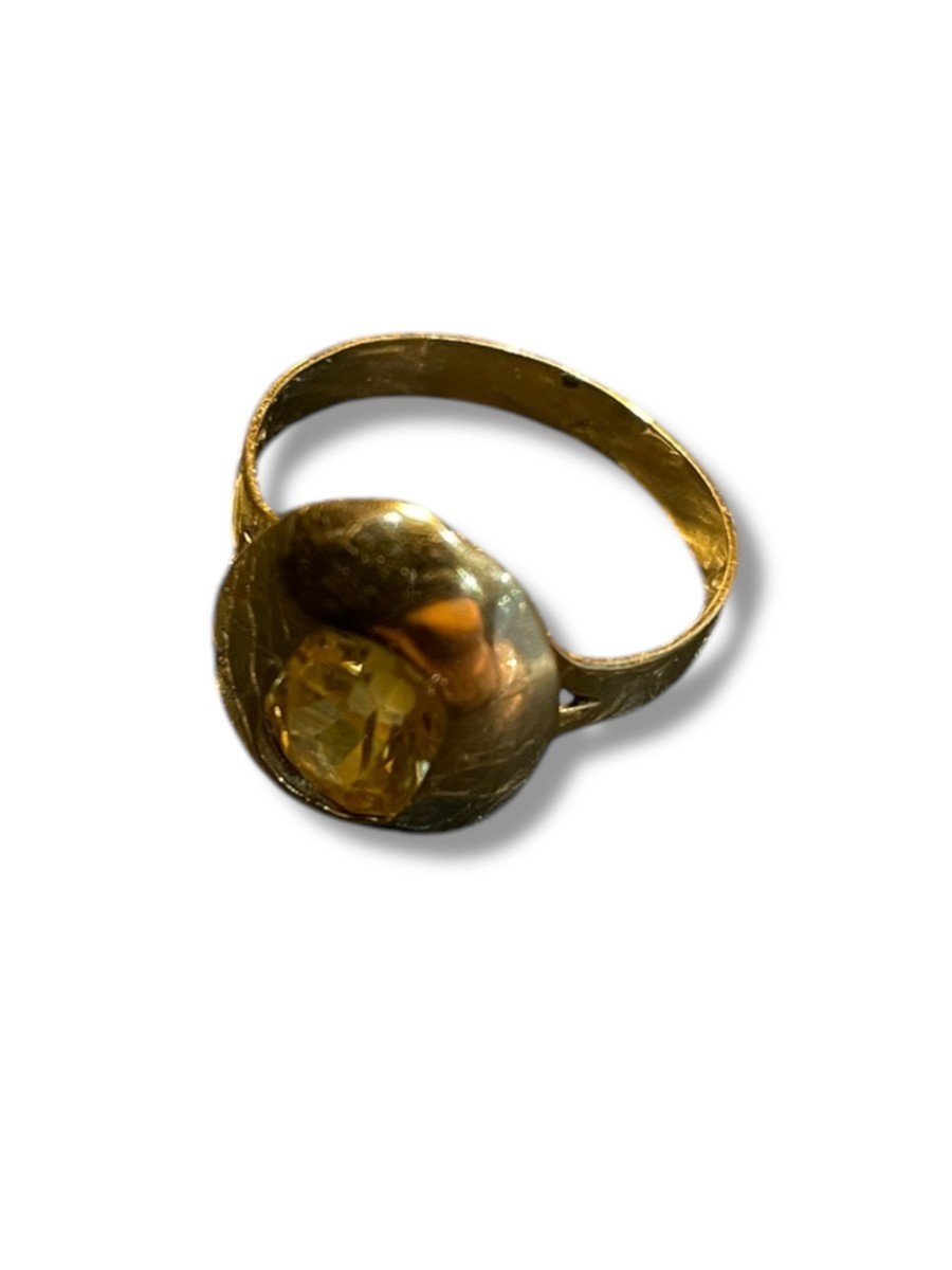 Citrine And 18k Yellow Gold Ring-photo-4