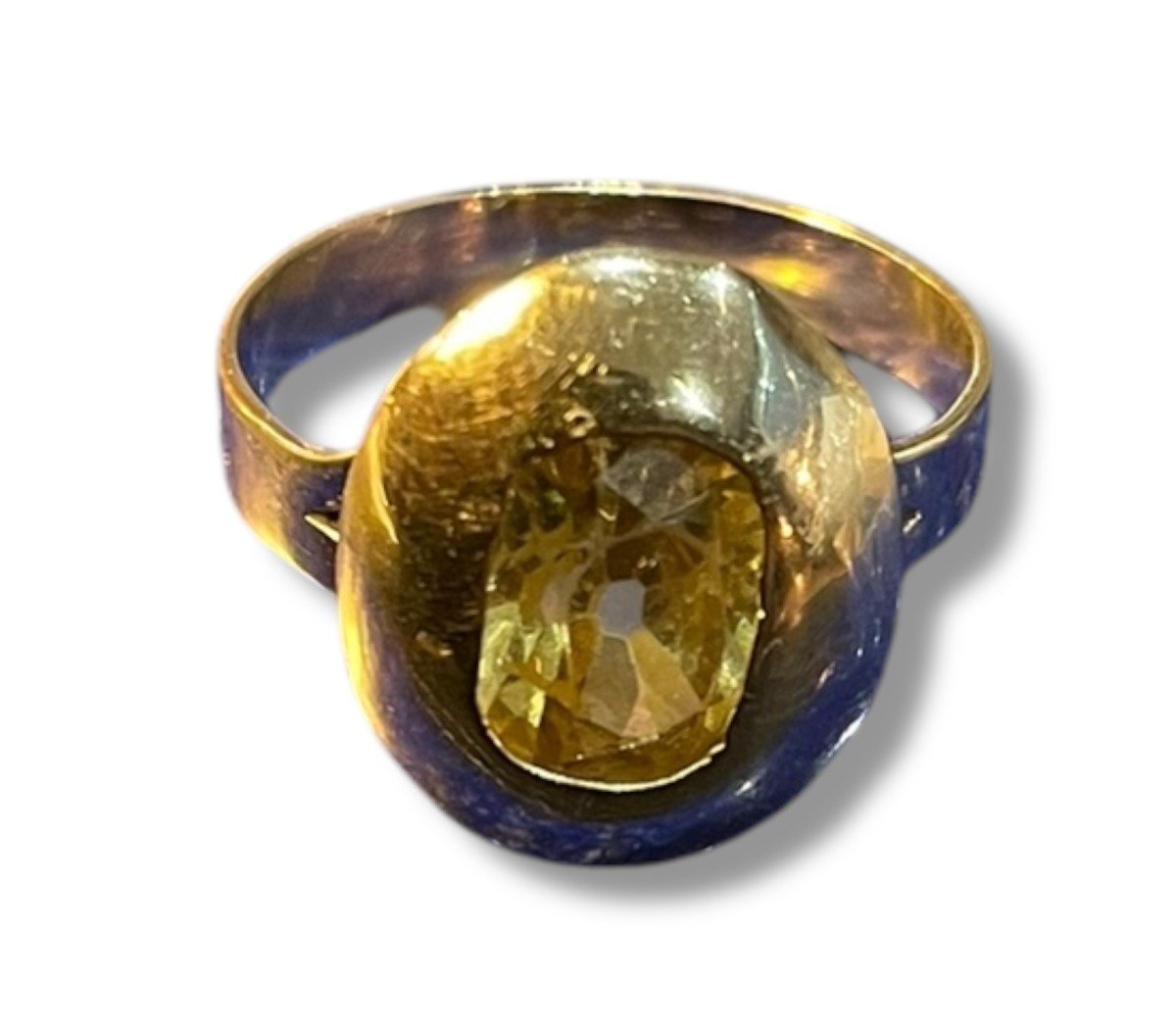 Citrine And 18k Yellow Gold Ring