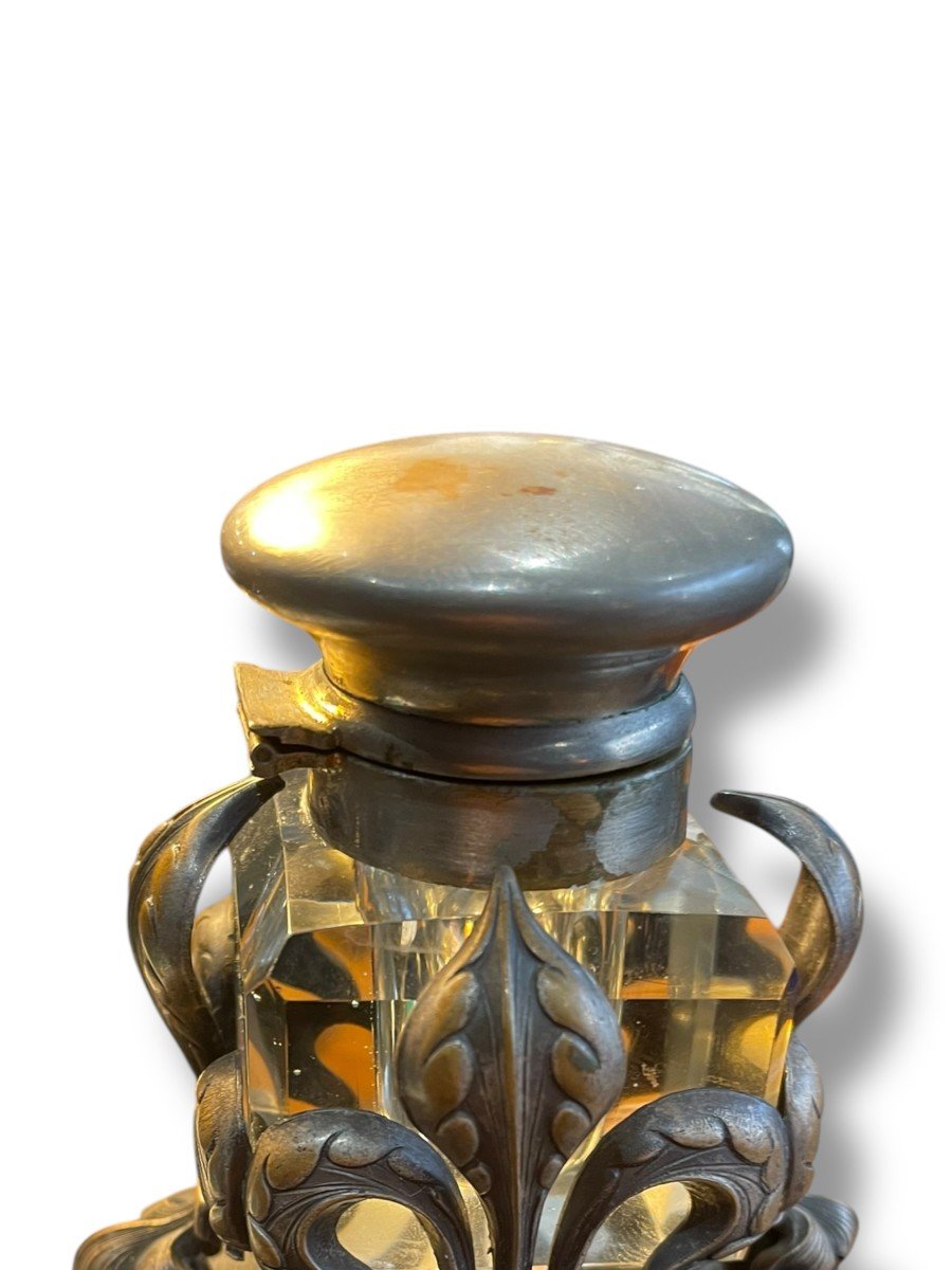 19th Century Fleur De Lys Inkwell, Napoleon III Period-photo-7