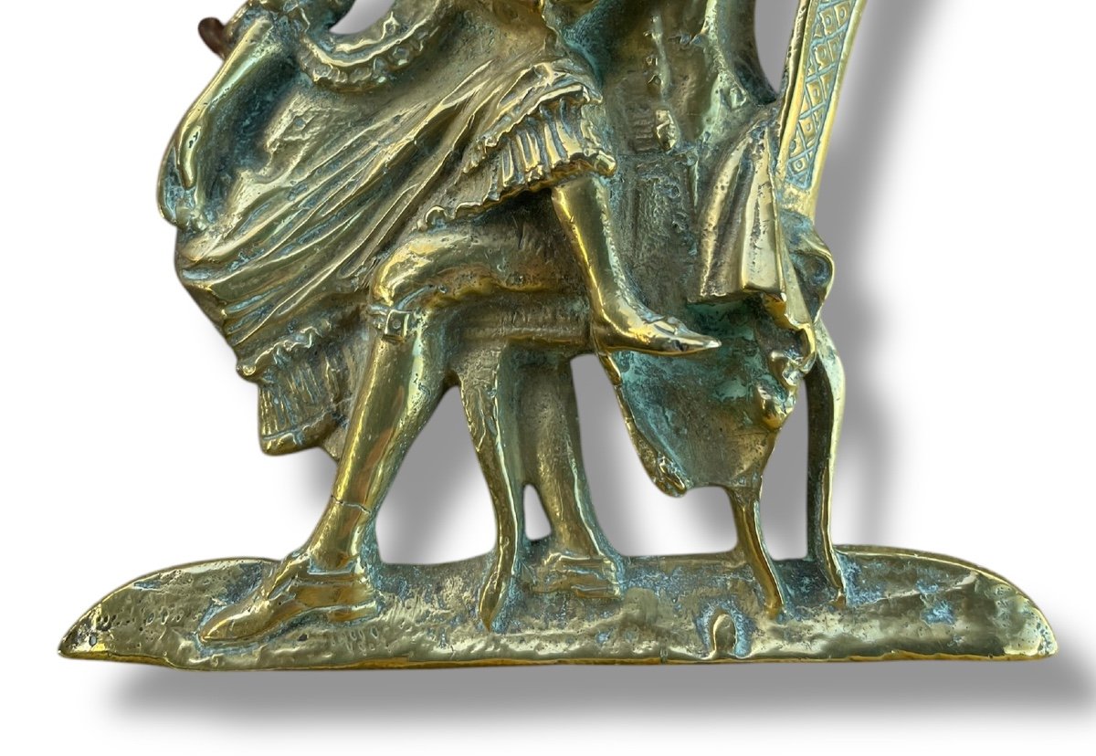 Erotica Couple 18th Century Embracing Bas Relief In Bronze-photo-3