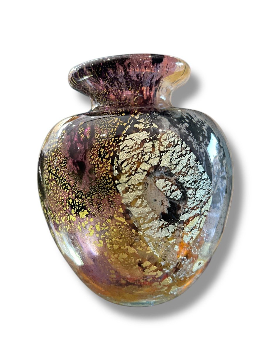 Glass Baluster Vase Attributed To Jean-claude Novaro-photo-4