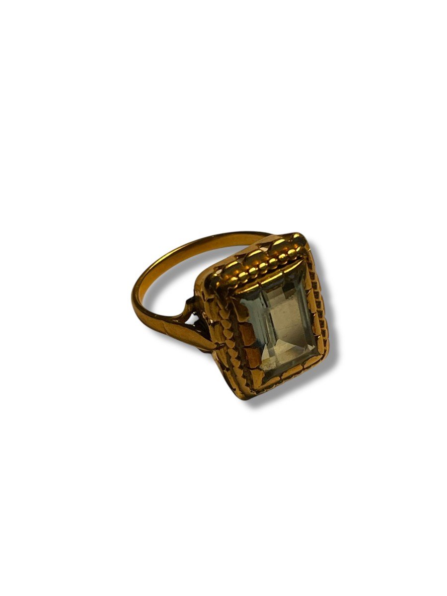 Yellow Gold And Aquamarine Ring-photo-3