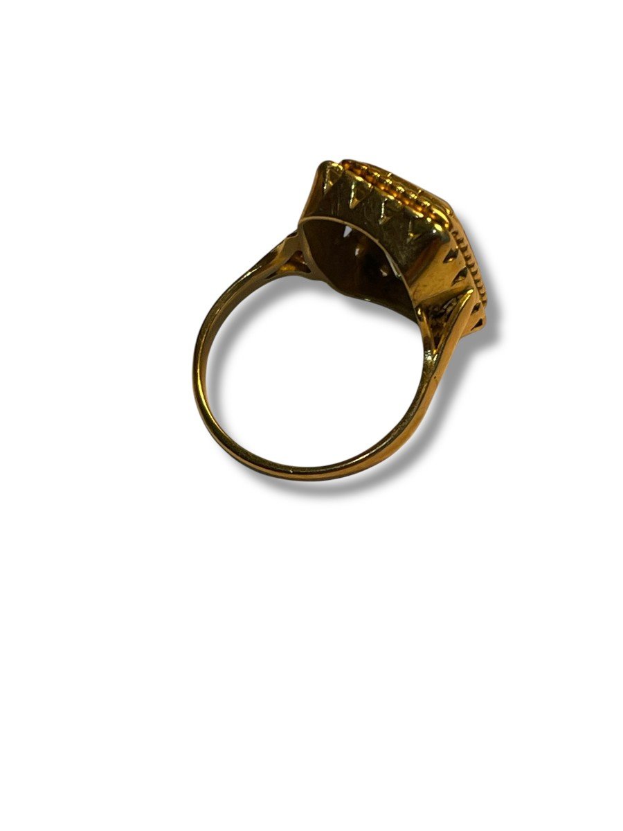 Yellow Gold And Aquamarine Ring-photo-4