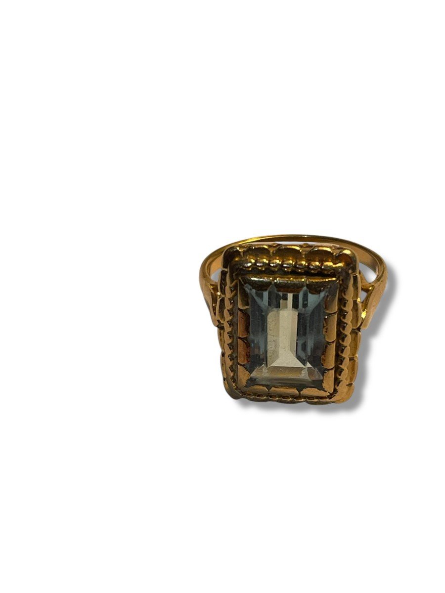 Yellow Gold And Aquamarine Ring-photo-1