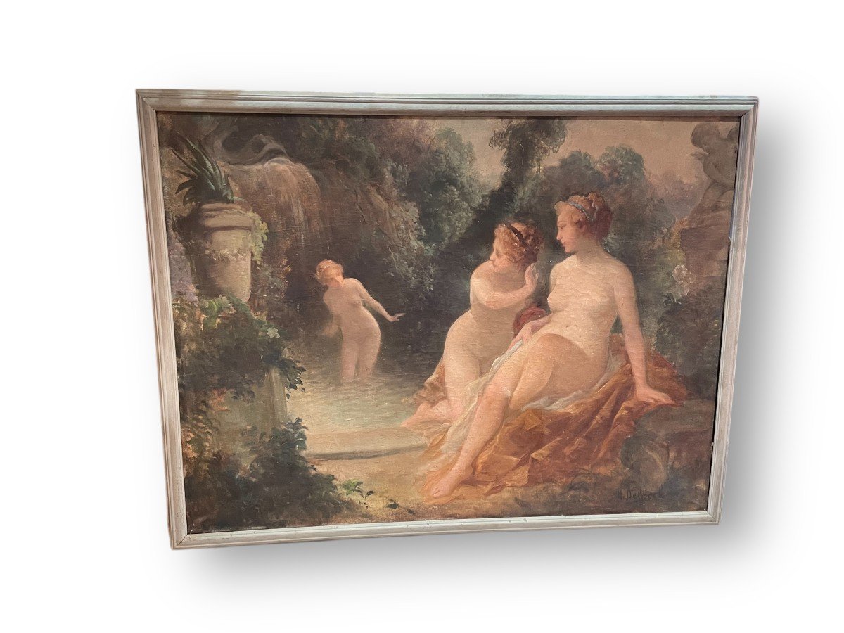 The Bathers By Hermann Delpech, Bordeaux Painter-photo-2