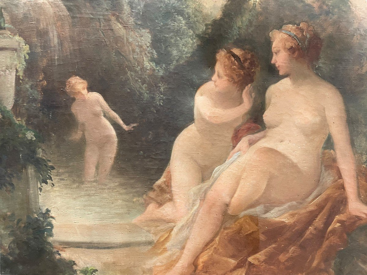 The Bathers By Hermann Delpech, Bordeaux Painter-photo-3