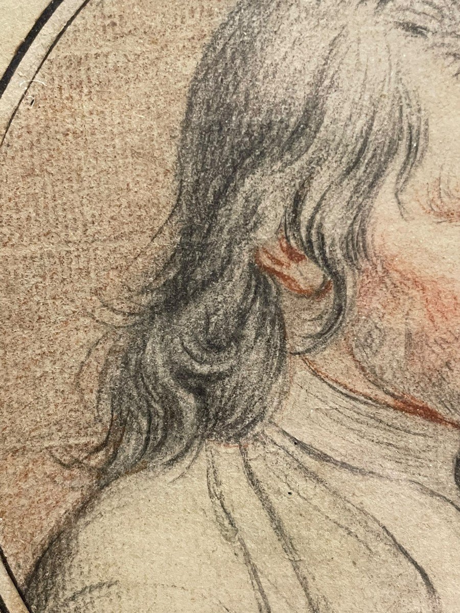 Profile Of A Man Drawing Portrait 18th Century-photo-2