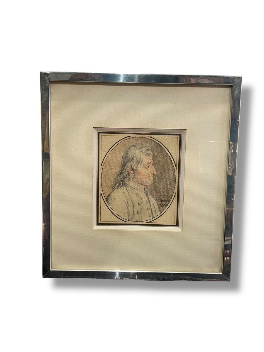 Profile Of A Man Drawing Portrait 18th Century-photo-4