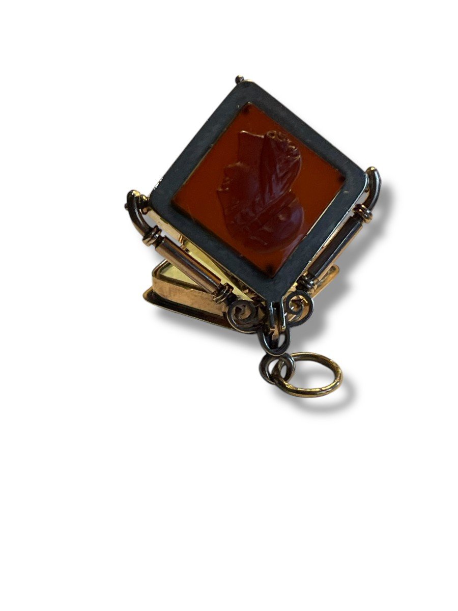 19th Century Victorian Agate Intaglio Photo Holder Pendant-photo-7