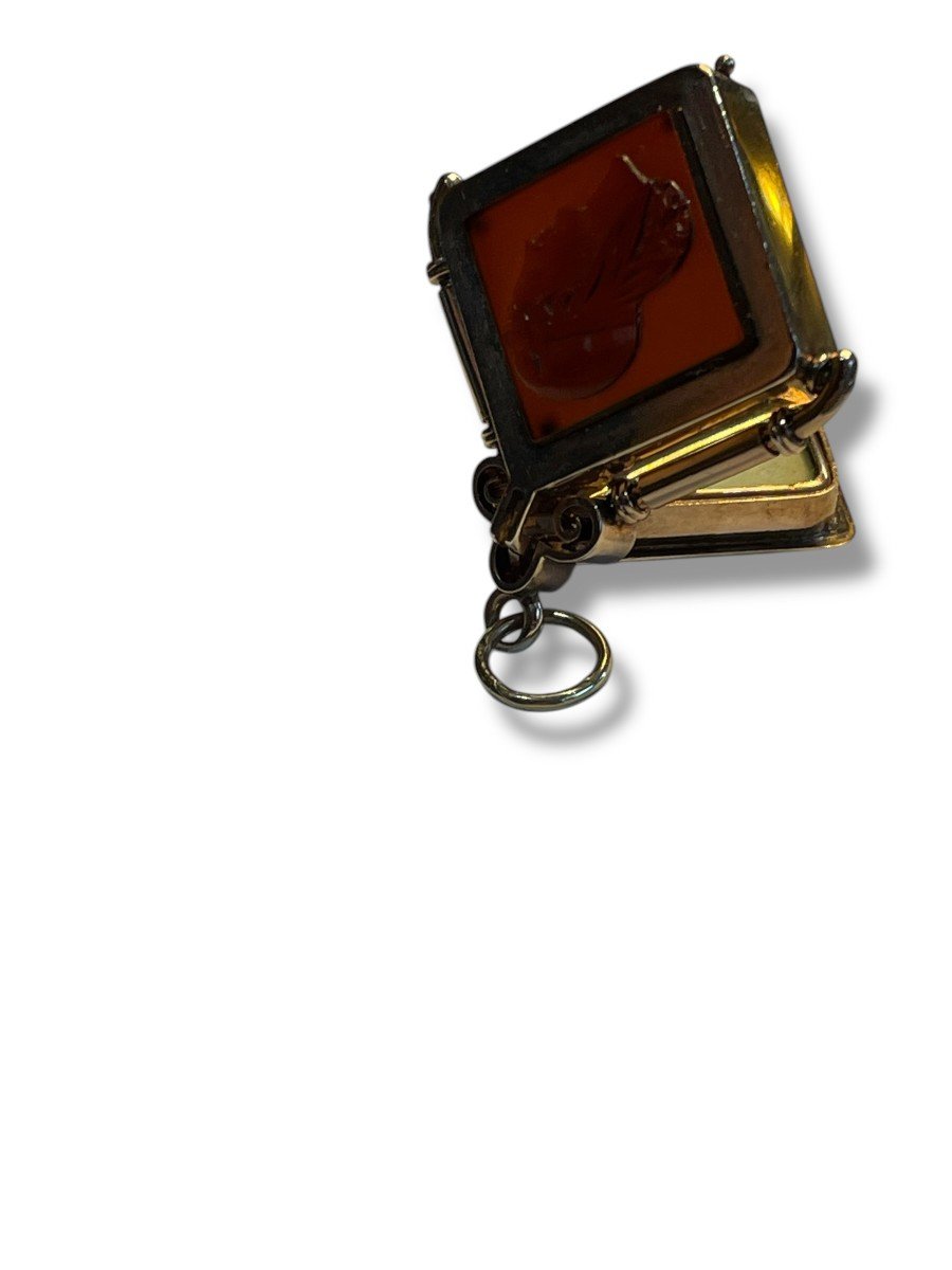 19th Century Victorian Agate Intaglio Photo Holder Pendant-photo-8