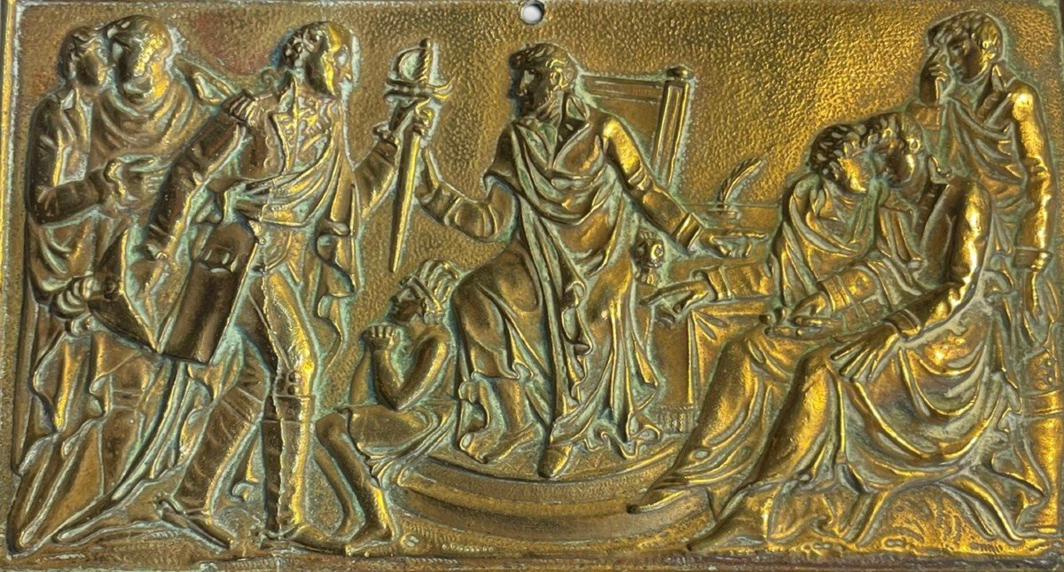 Bronze Plaque Allegory Of The Independence Of The United States-photo-3