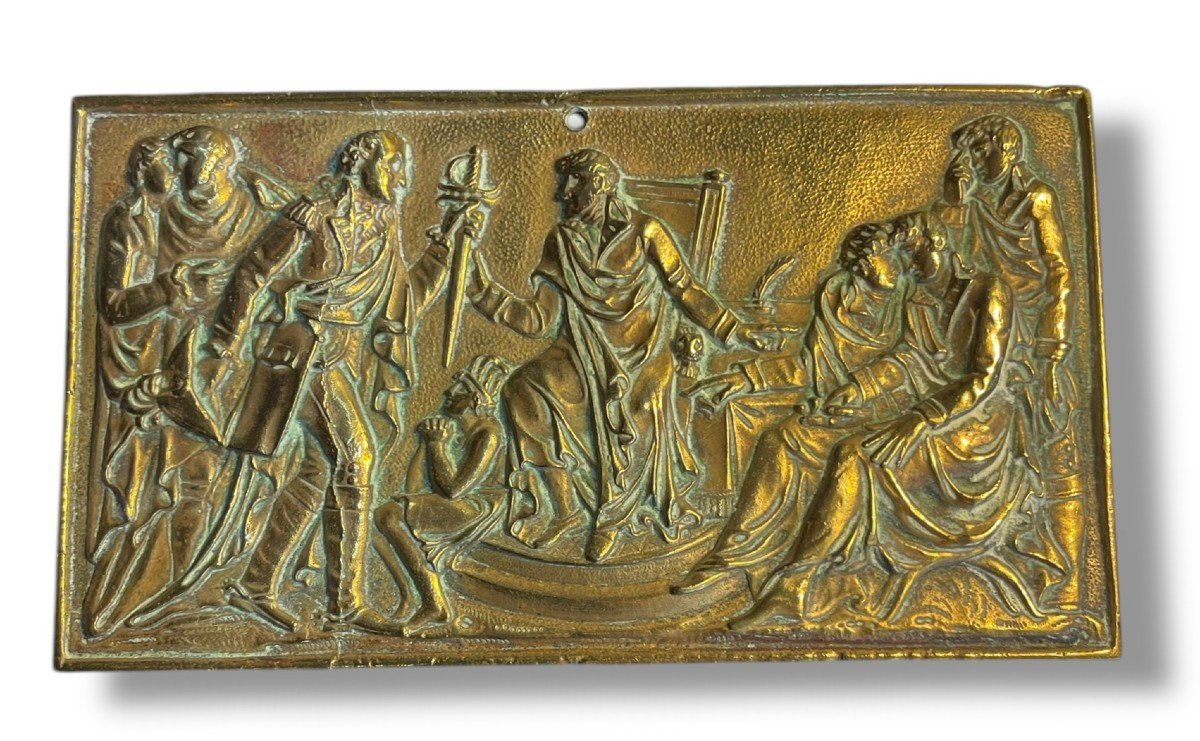 Bronze Plaque Allegory Of The Independence Of The United States