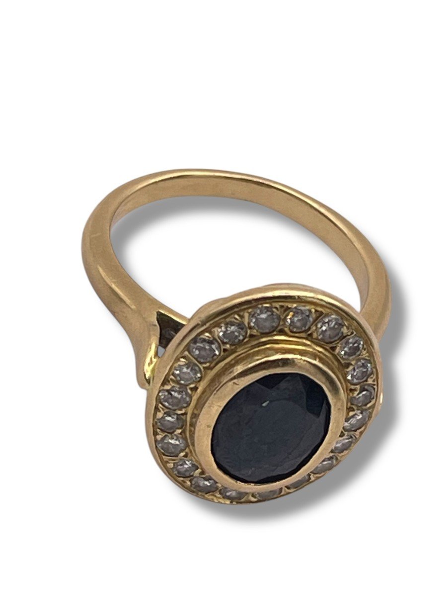 Art Deco Sapphire And Yellow Gold Ring-photo-4