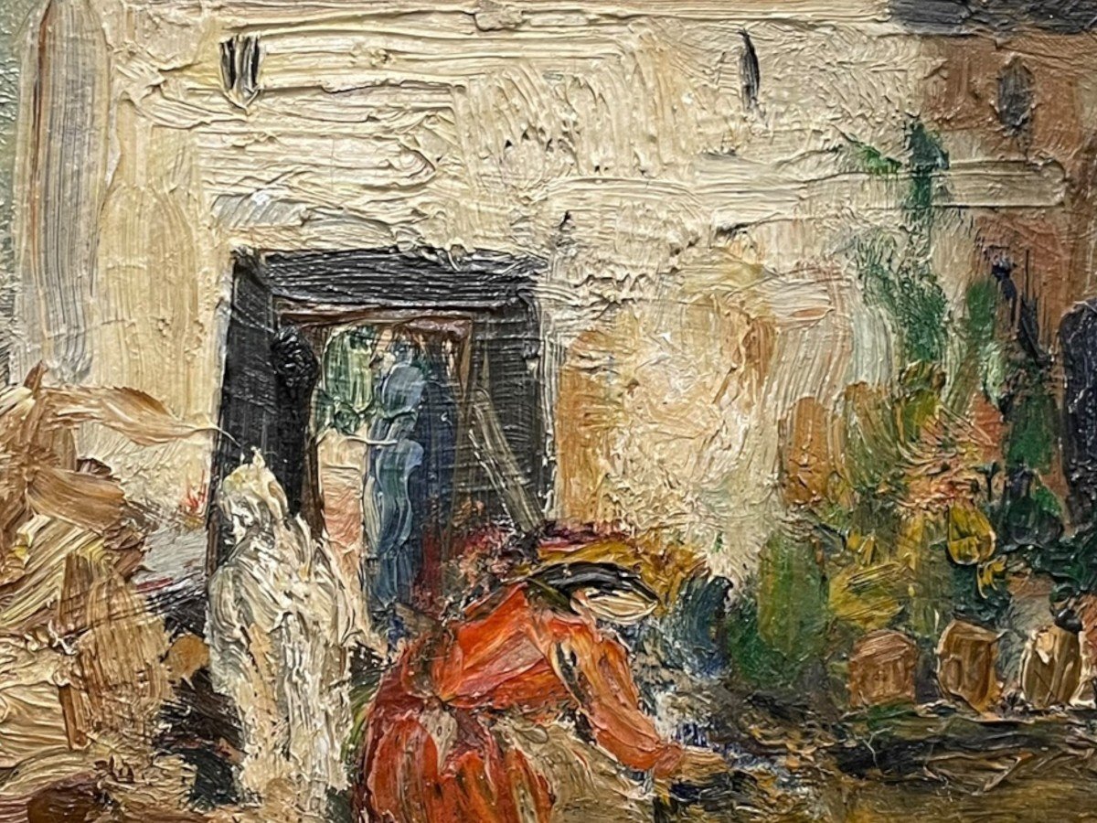 Wellen Scene From Orientalist Life Oil On Panel-photo-4