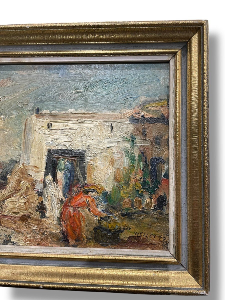 Wellen Scene From Orientalist Life Oil On Panel-photo-1