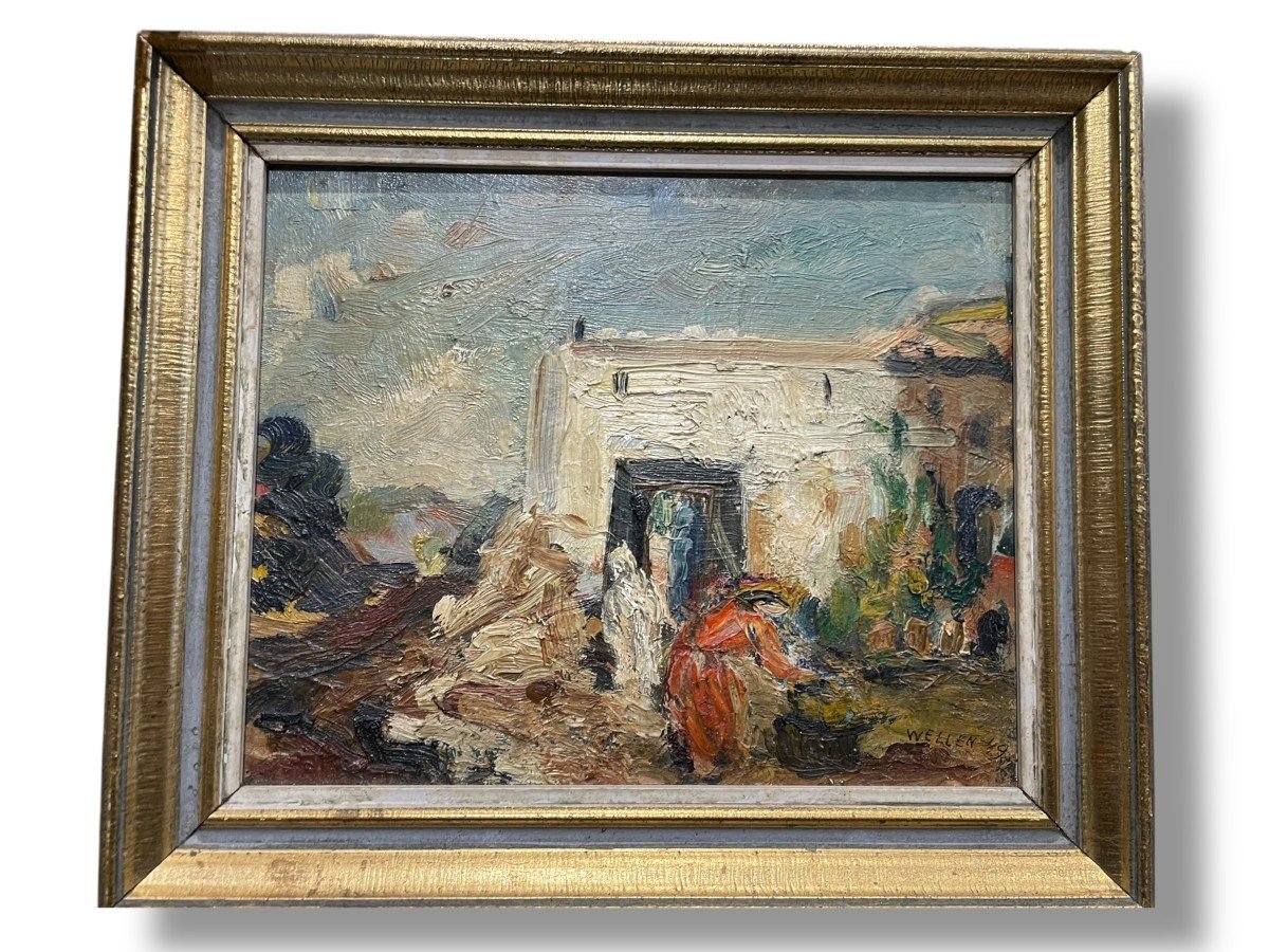 Wellen Scene From Orientalist Life Oil On Panel-photo-5