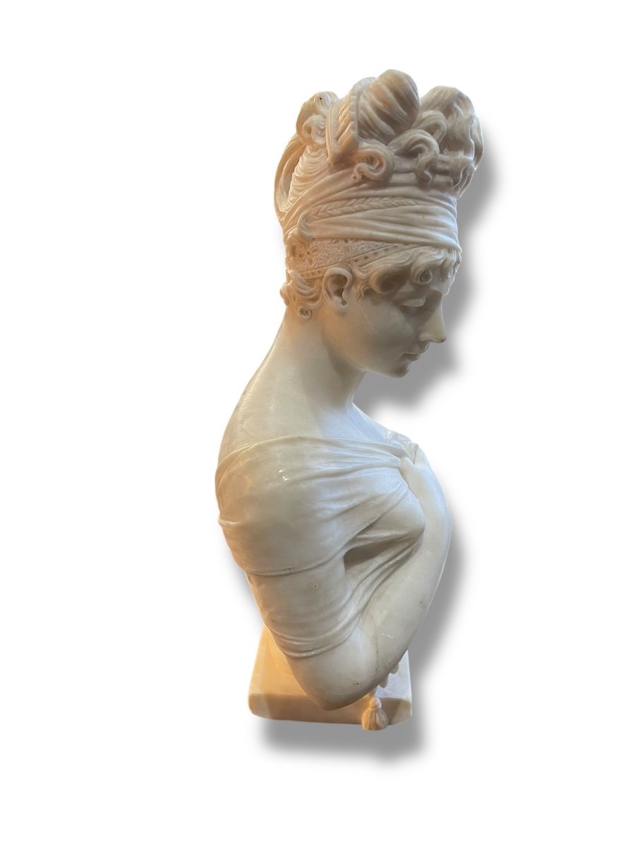 Bust Of Madame Récamier In Alabaster-photo-2