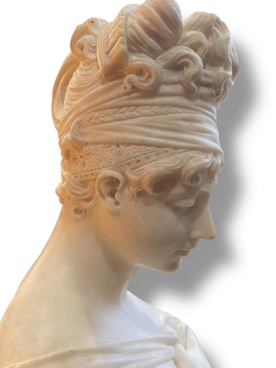 Bust Of Madame Récamier In Alabaster-photo-3