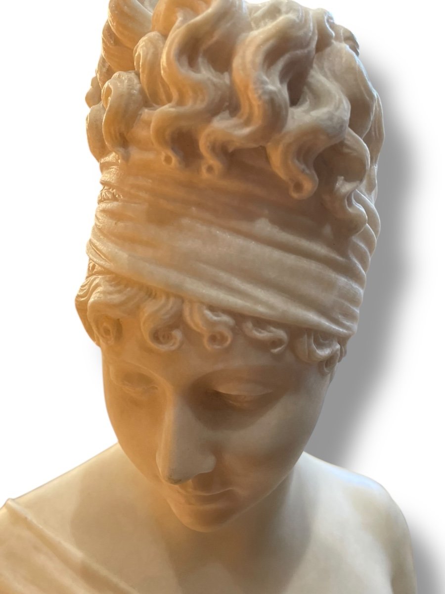 Bust Of Madame Récamier In Alabaster-photo-4