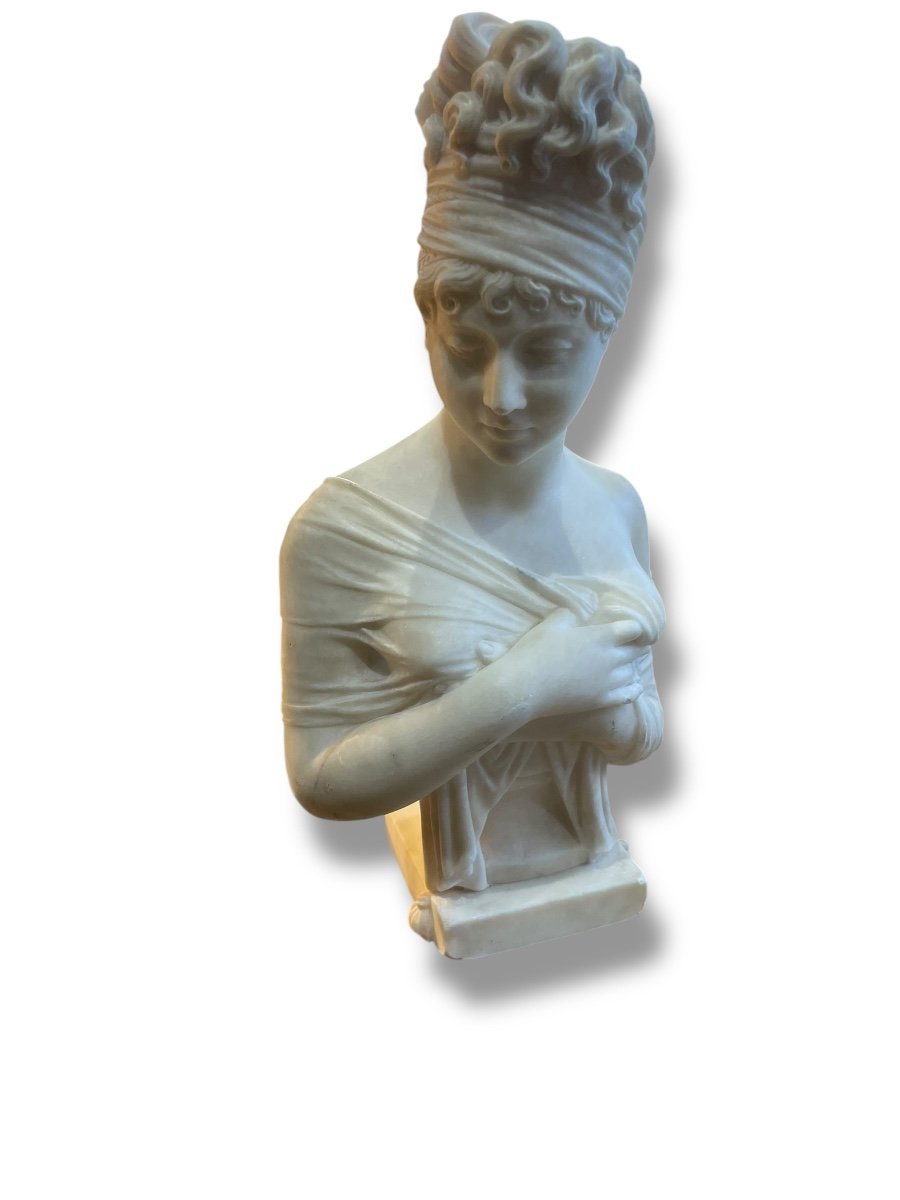 Bust Of Madame Récamier In Alabaster-photo-8