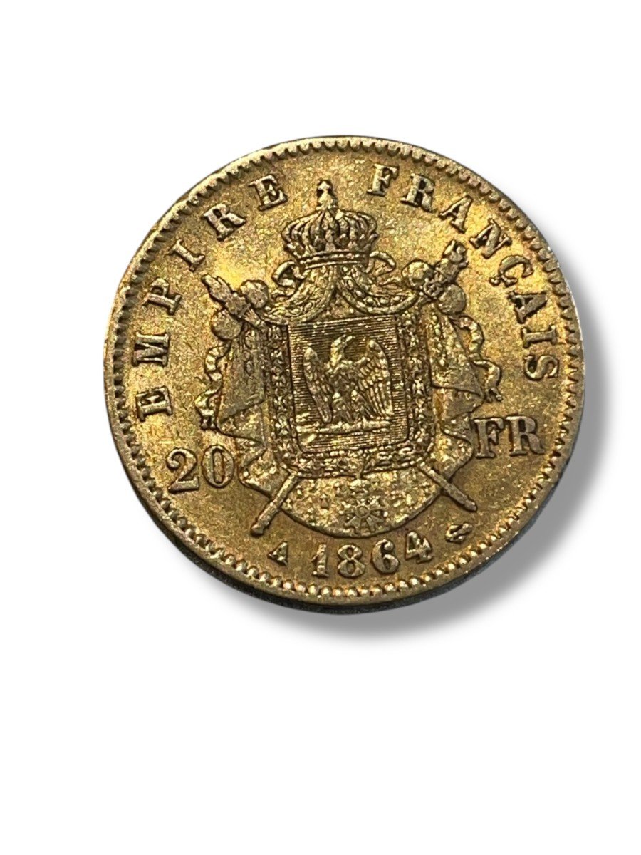 Pièce 20 Francs Or Napoléon III Tête Laurée-photo-2