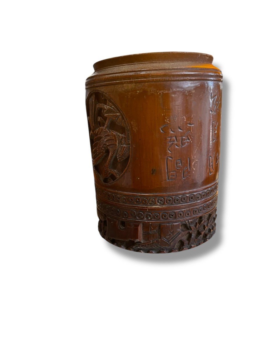 China Bitong Bamboo Tea Tobacco Brush Pot -photo-7