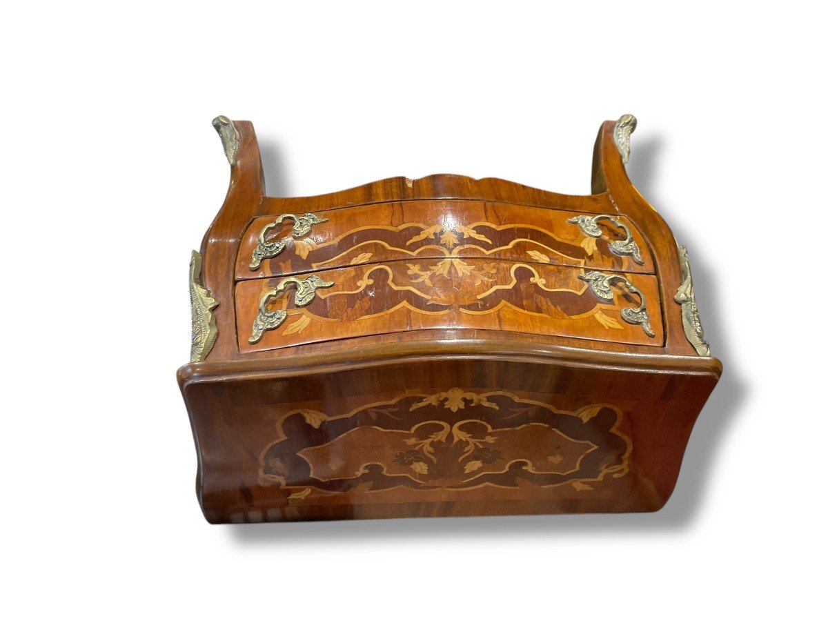 French Commode De Maitrise Marquetry Louis XV Style-photo-5