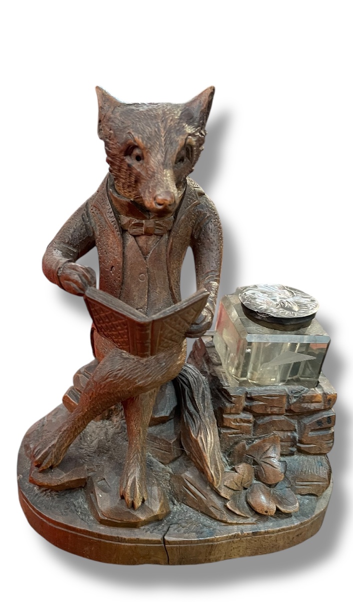 Black Forest Inkwell Fox Reading