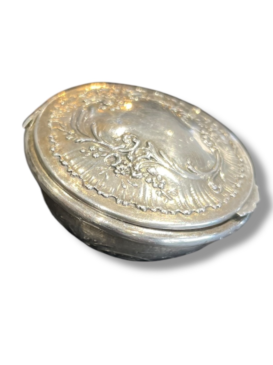 French Pillbox In Solid Silver, 19th Century-photo-3