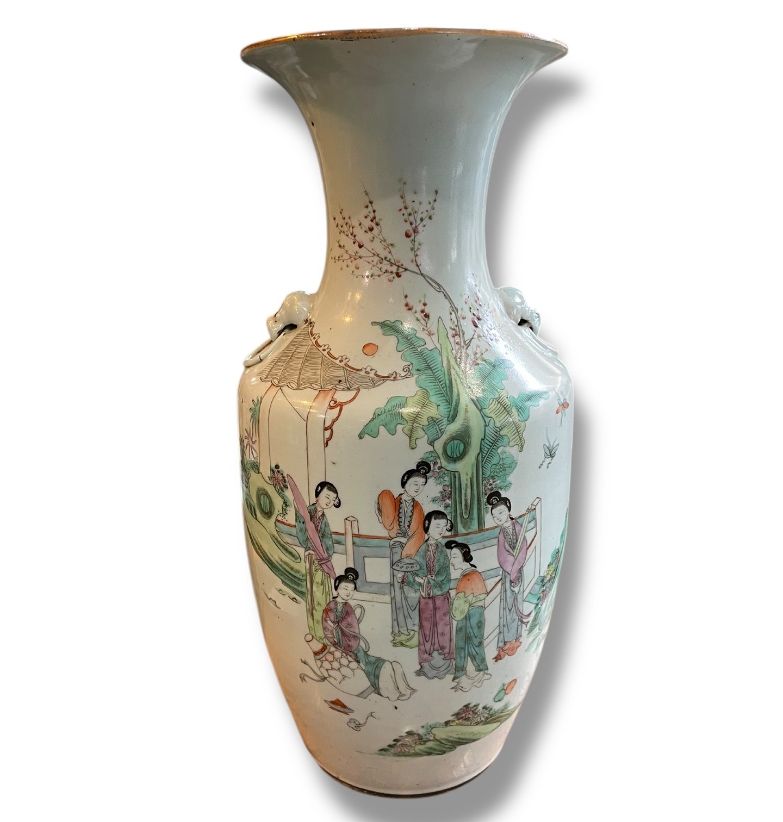 Chine Important Vase Balustre XIX Eme En Porcelaine