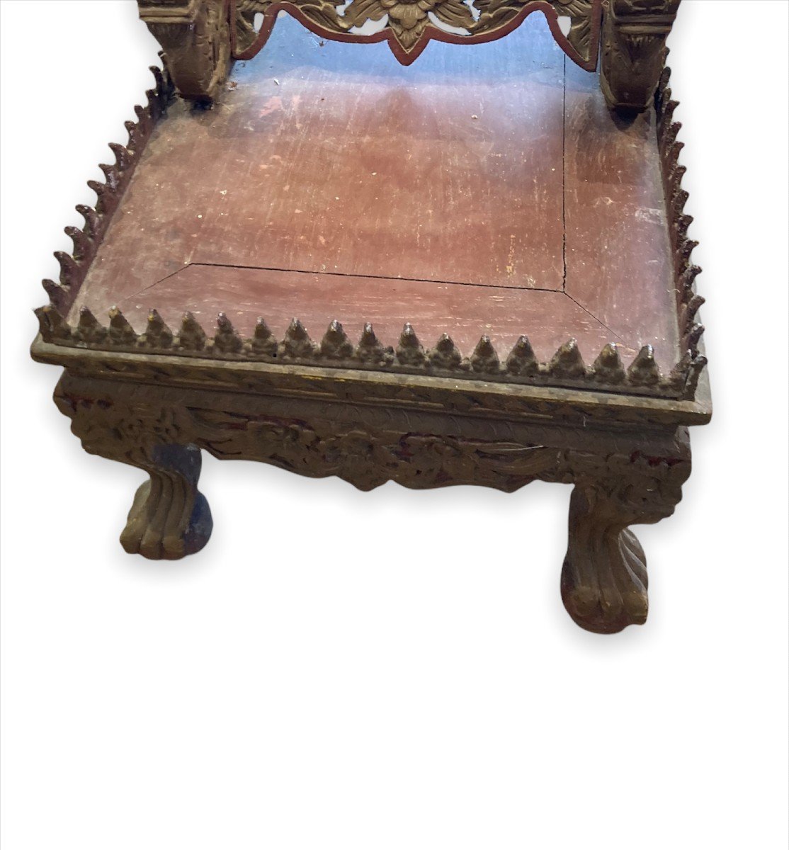 Table Psyche In Carved Molded Wood Decorated With Dragons And Flowers - Circa 1930-photo-3