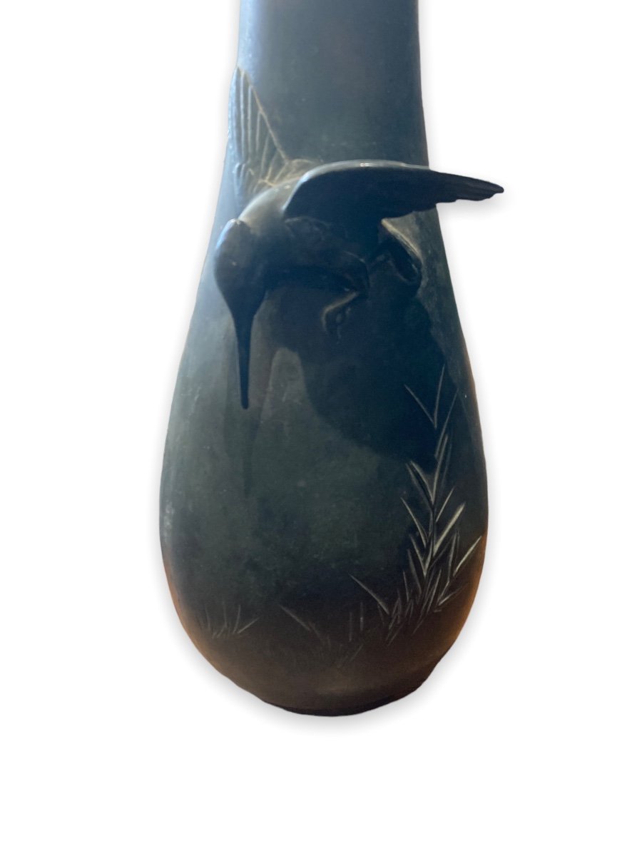 Important Japanese Bronze Vase Circa 1930-photo-8