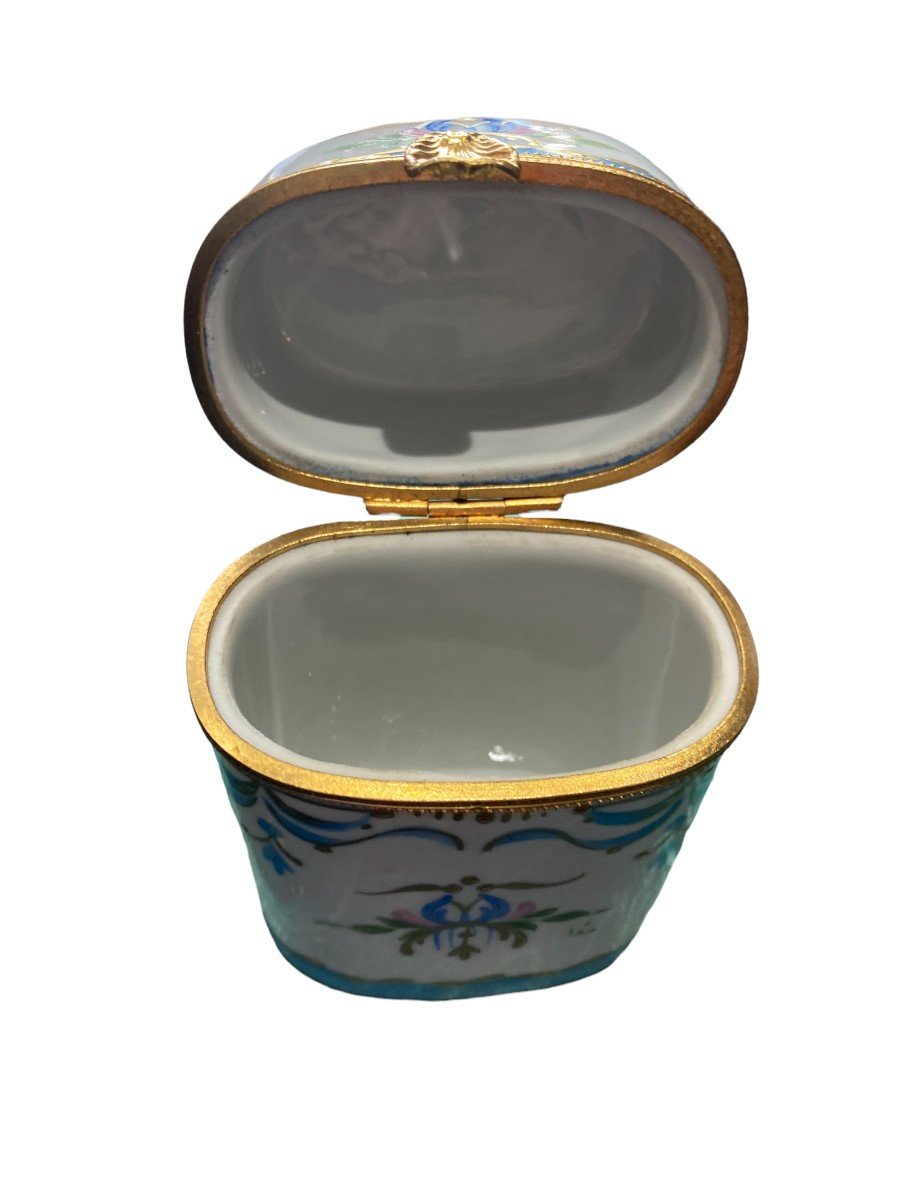 Limoges - Blue And Golden Porcelain Case-photo-4