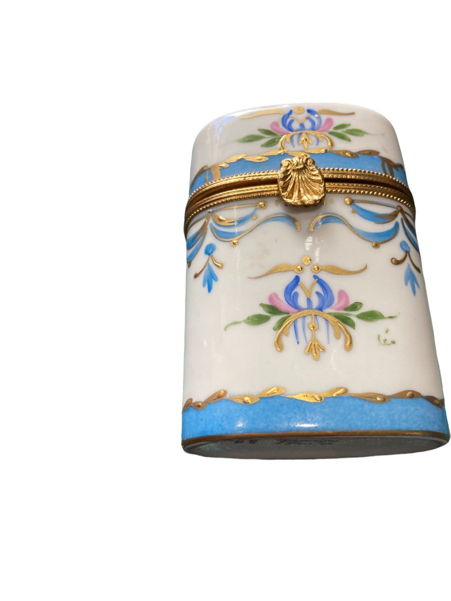 Limoges - Blue And Golden Porcelain Case-photo-2