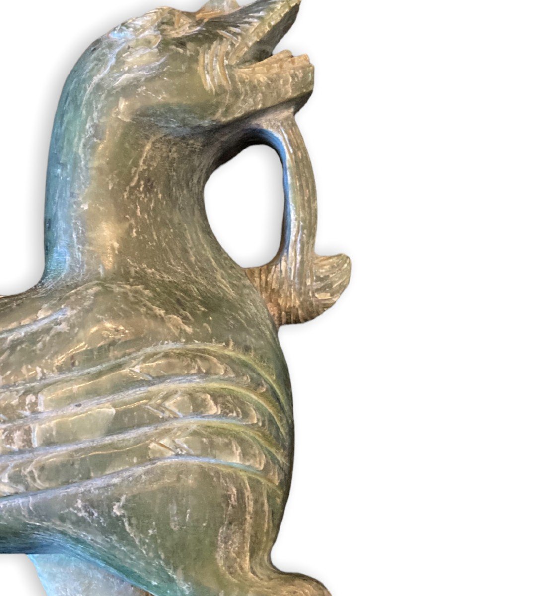 Chinese Dragon In Green Hard Stone-photo-1