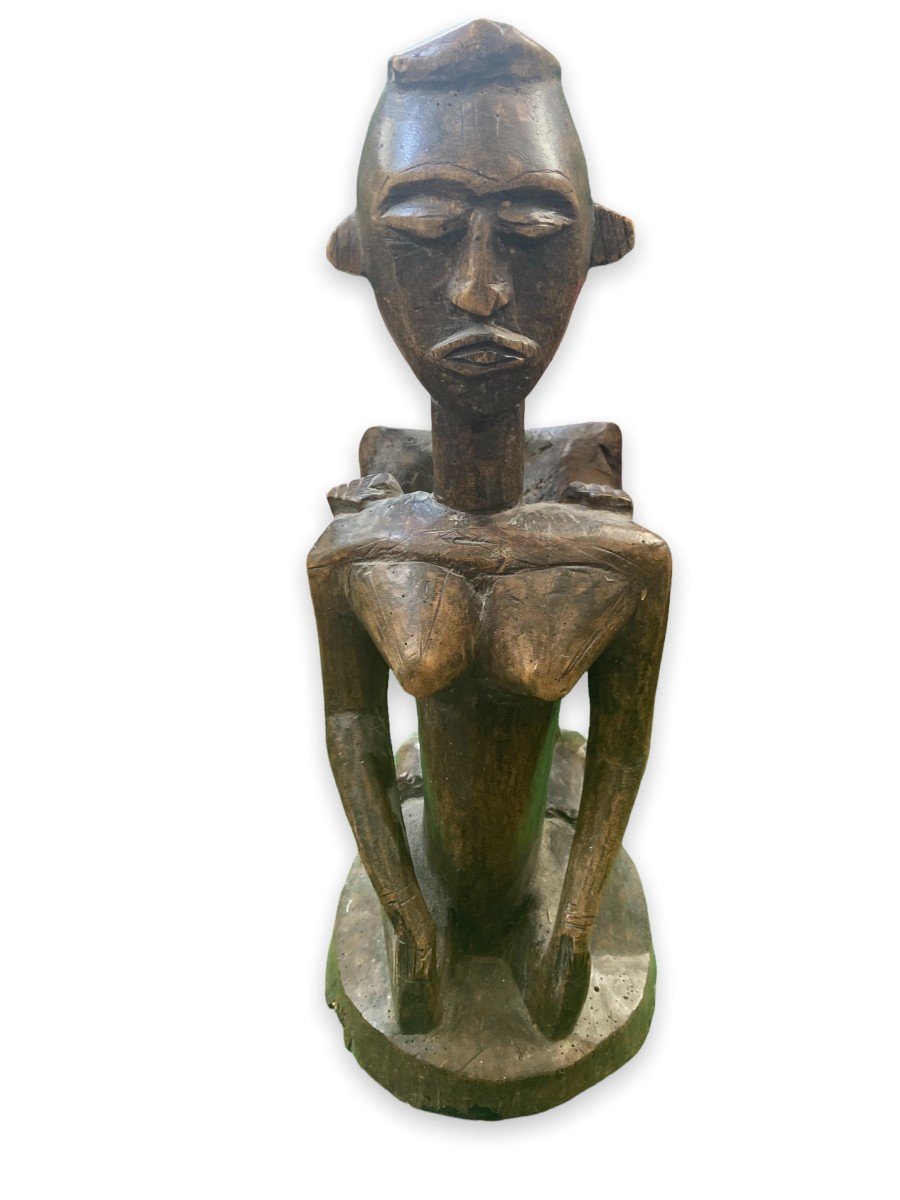 Erotica African Couple Statue In Natural Wood-photo-2