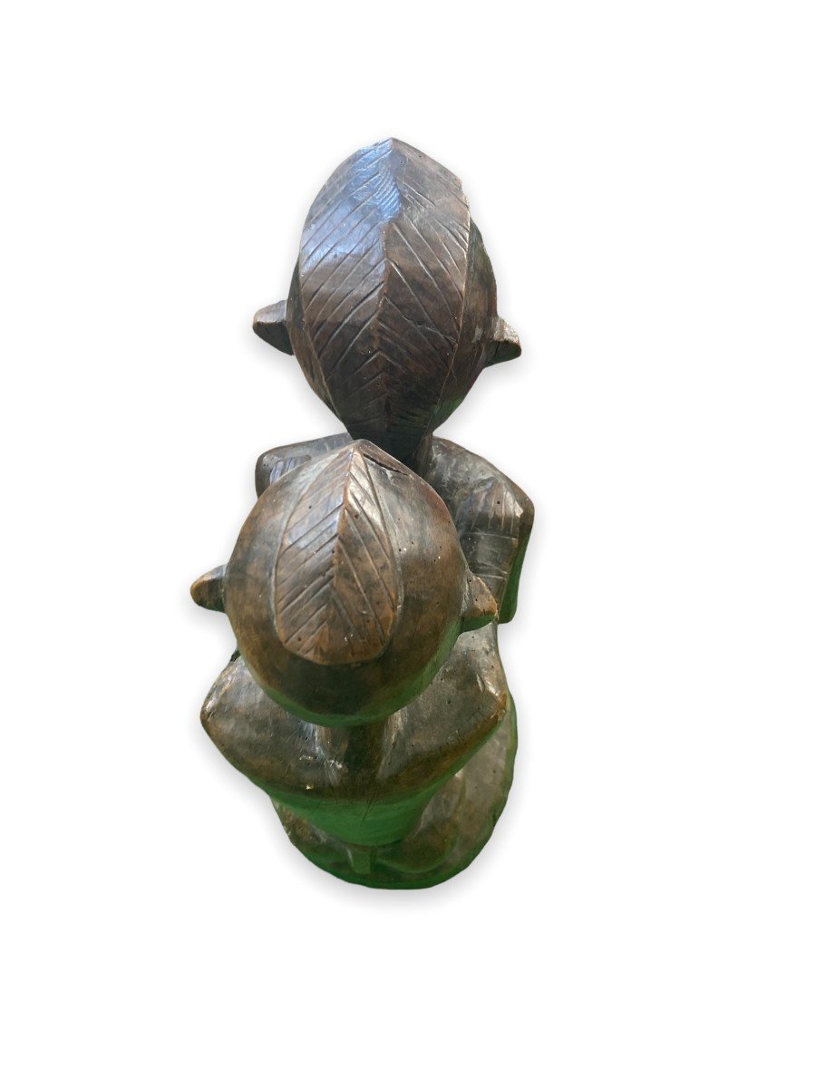 Erotica African Couple Statue In Natural Wood-photo-2