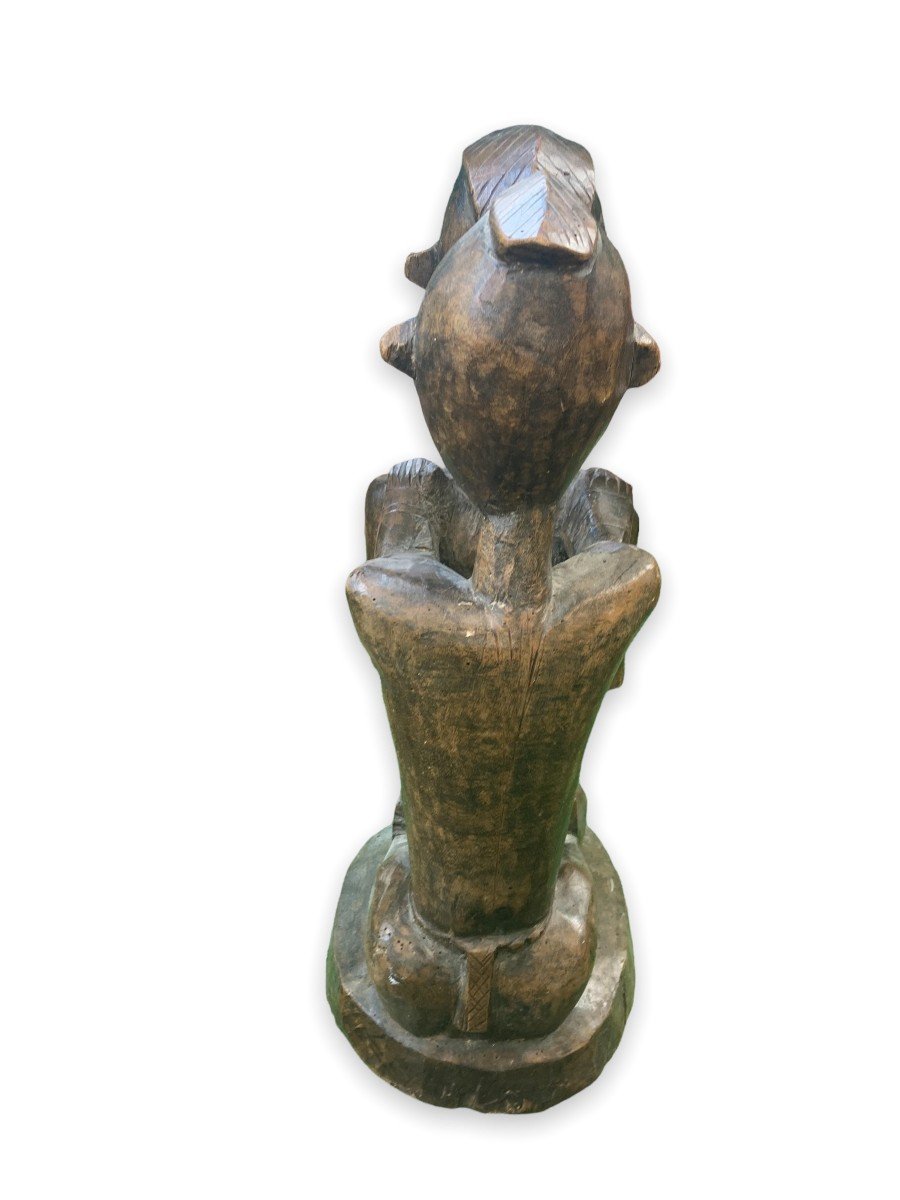 Erotica African Couple Statue In Natural Wood-photo-7