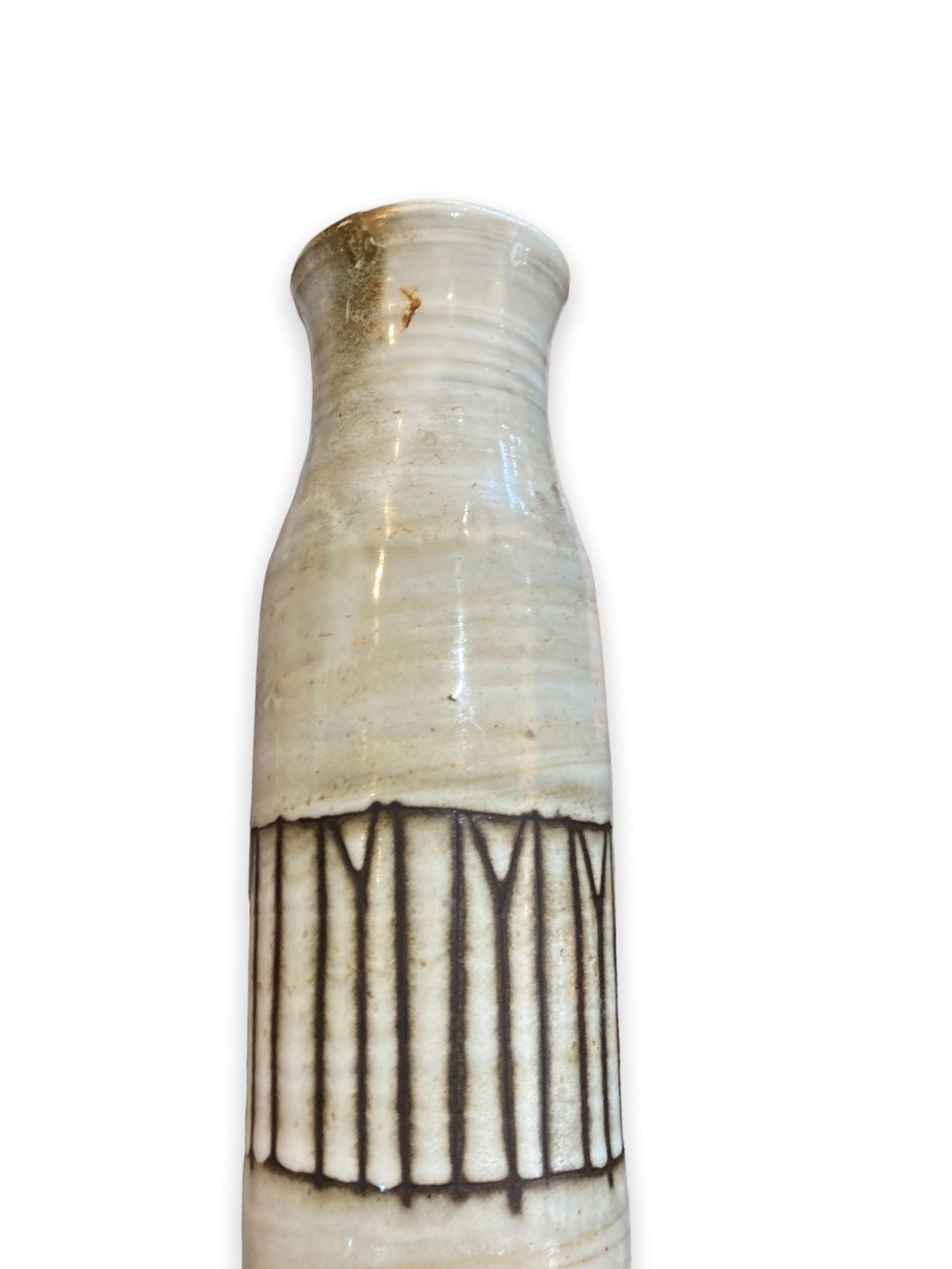 Jacques Pouchain For Atelier Dieulefit Glazed Terracotta Vase Geometric Decor-photo-4
