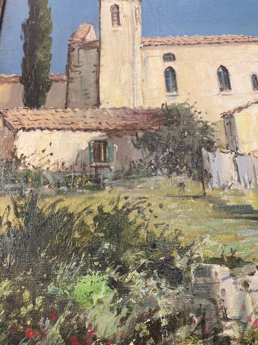 J. Richardiry Paysage Du Sud De La France Huile Sur Toile Signée-photo-2