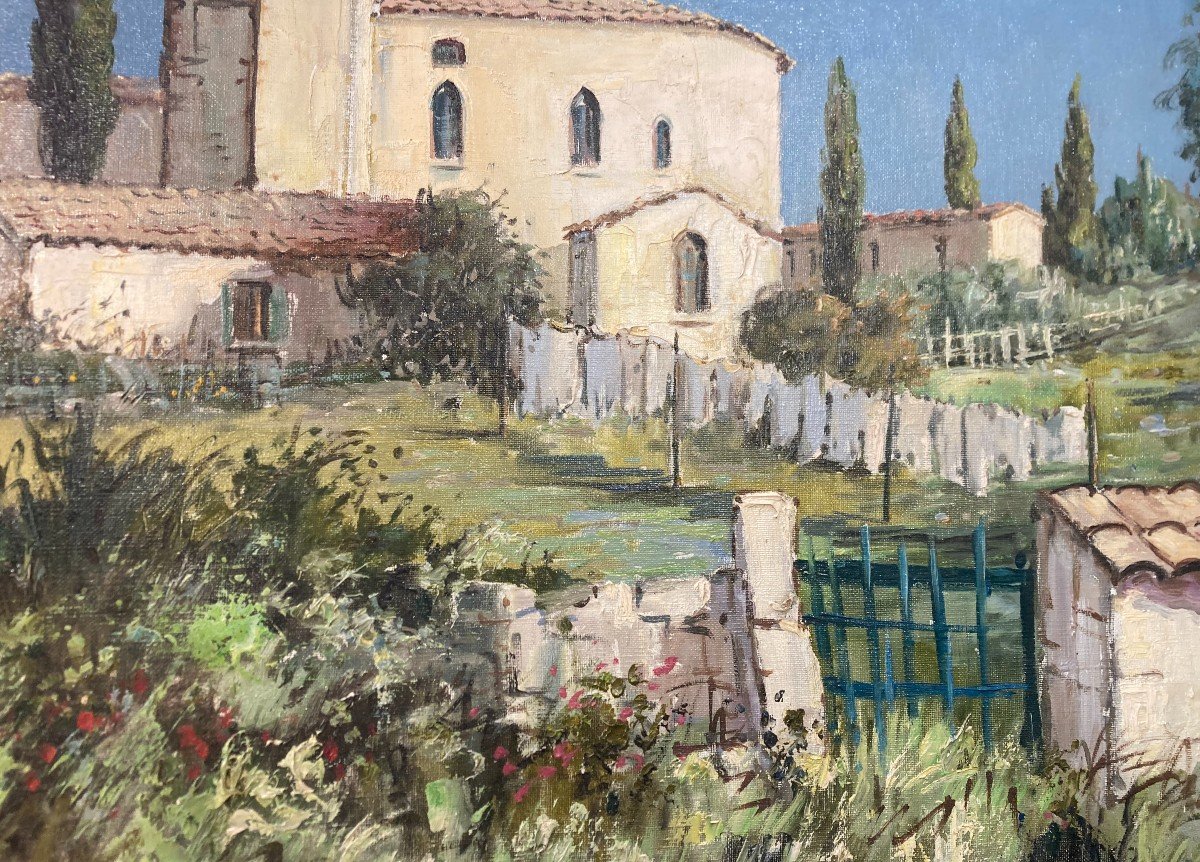 J. Richardiry Paysage Du Sud De La France Huile Sur Toile Signée-photo-6